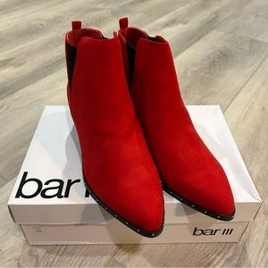 Bar Iii Gabby Ankle Booties Red 8M